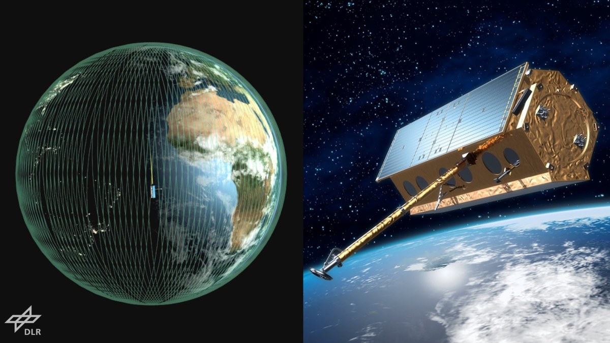 Illustration of the German Earth observation satellite TerraSAR-X and its orbit around Earth. Credit: DLR (CC BY-NC-ND 3.0)
