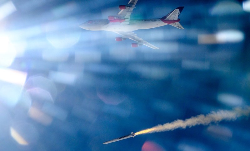 Virgin Orbit Above the Clouds launch