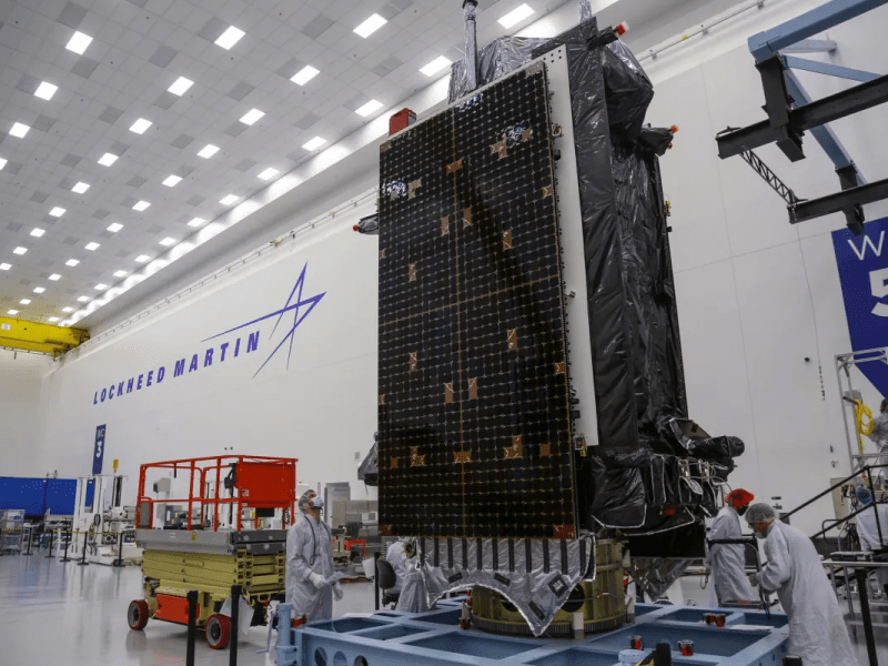A yet-to-be-launched GPS 3 Space Vehicle 05 satellite manufactured by Lockheed Martin. Credit: Lockheed Martin